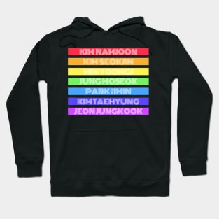 BTS Boys Names - Rainbow Hoodie